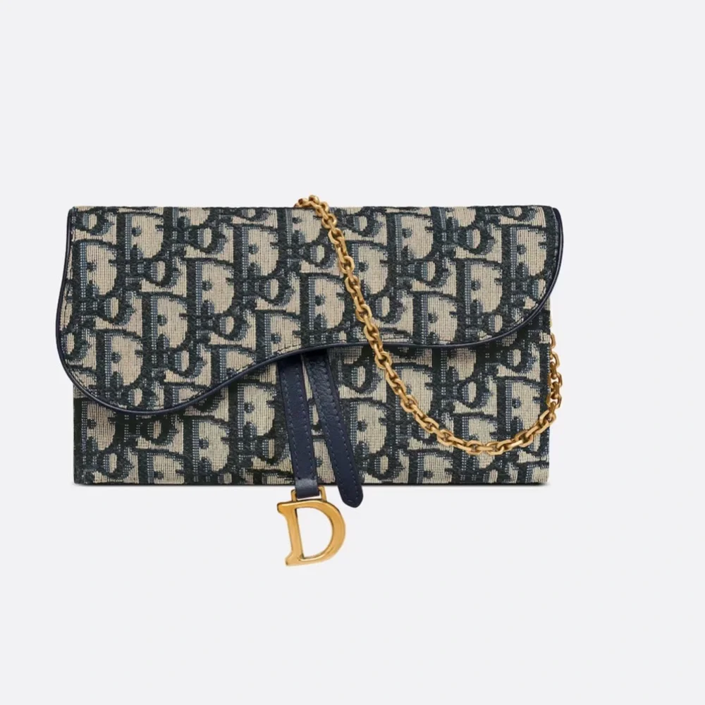 Dior long saddle wallet with chain - Picture 2 of 5